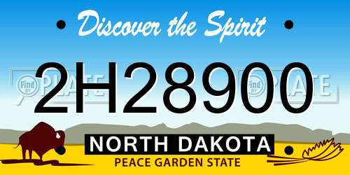 2H28900 North Dakota License Plate