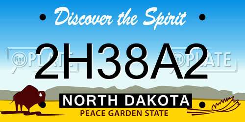2H38A2 North Dakota License Plate