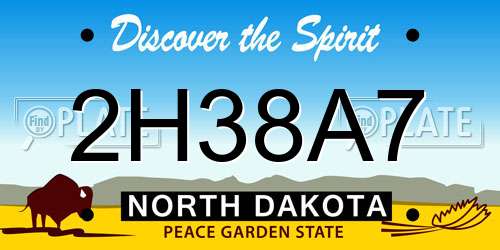 2H38A7 North Dakota License Plate