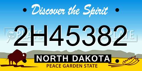 2H45382 North Dakota License Plate
