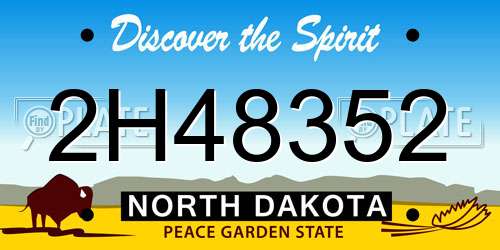 2H48352 North Dakota License Plate