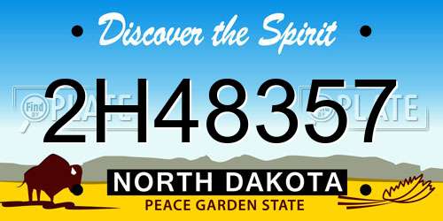 2H48357 North Dakota License Plate