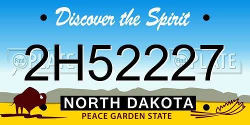 2H52227 North Dakota License Plate