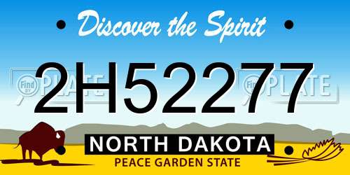 2H52277 North Dakota License Plate