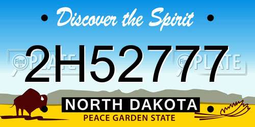 2H52777 North Dakota License Plate
