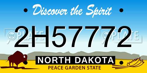 2H57772 North Dakota License Plate
