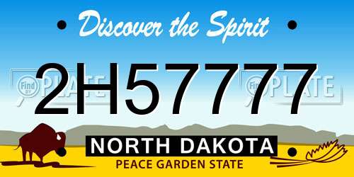 2H57777 North Dakota License Plate