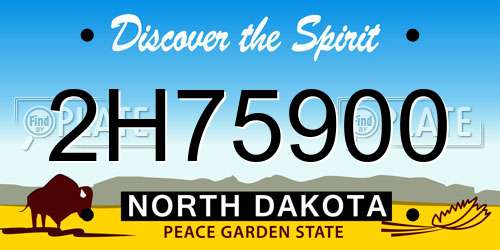 2H75900 North Dakota License Plate