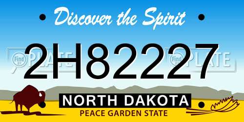 2H82227 North Dakota License Plate