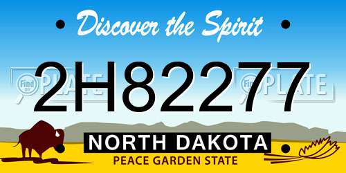 2H82277 North Dakota License Plate