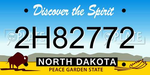 2H82772 North Dakota License Plate