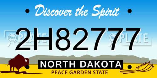 2H82777 North Dakota License Plate