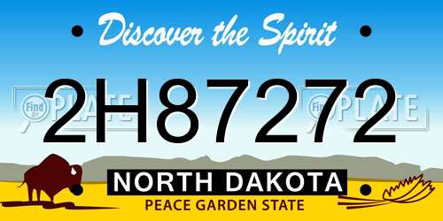 2H87272 North Dakota License Plate