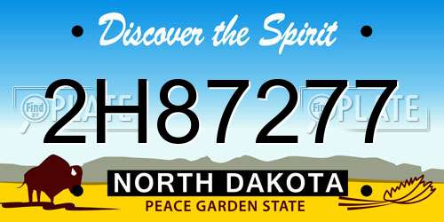 2H87277 North Dakota License Plate