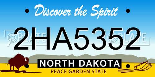 2HA5352 North Dakota License Plate