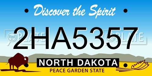 2HA5357 North Dakota License Plate