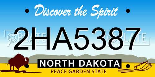 2HA5387 North Dakota License Plate