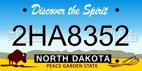 2HA8352 North Dakota License Plate
