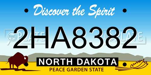 2HA8382 North Dakota License Plate