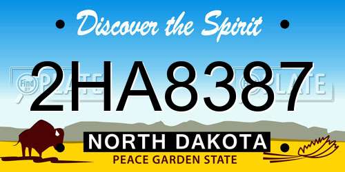2HA8387 North Dakota License Plate