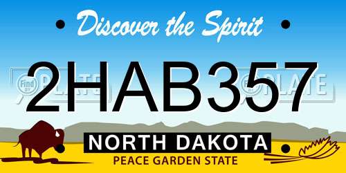 2HAB357 North Dakota License Plate