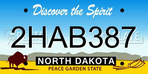 2HAB387 North Dakota License Plate