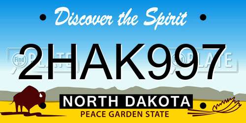 2HAK997 North Dakota License Plate