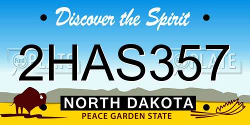 2HAS357 North Dakota License Plate