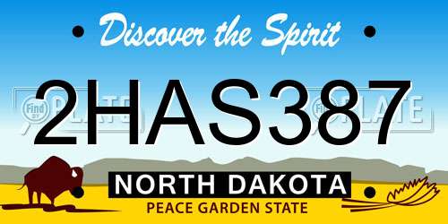 2HAS387 North Dakota License Plate