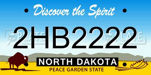 2HB2222 North Dakota License Plate