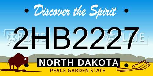 2HB2227 North Dakota License Plate