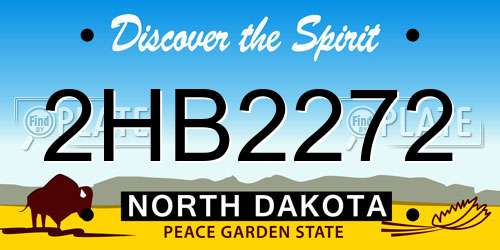 2HB2272 North Dakota License Plate