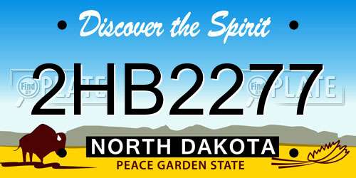 2HB2277 North Dakota License Plate
