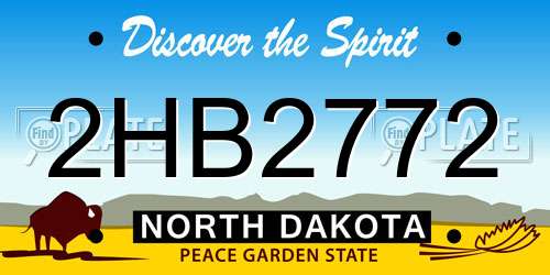 2HB2772 North Dakota License Plate