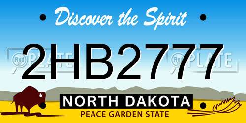 2HB2777 North Dakota License Plate
