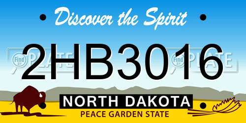 2HB3016 North Dakota License Plate