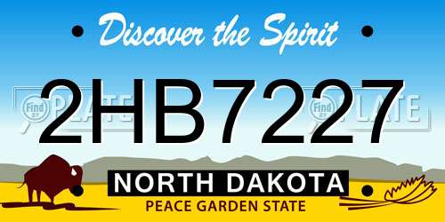 2HB7227 North Dakota License Plate