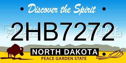 2HB7272 North Dakota License Plate
