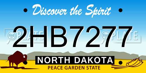 2HB7277 North Dakota License Plate