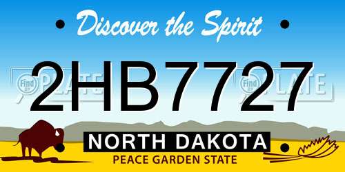 2HB7727 North Dakota License Plate