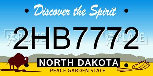 2HB7772 North Dakota License Plate