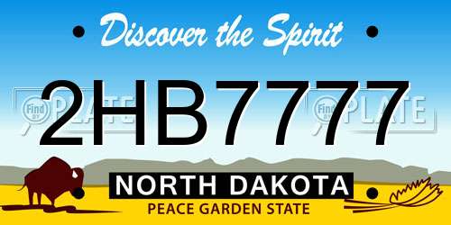 2HB7777 North Dakota License Plate