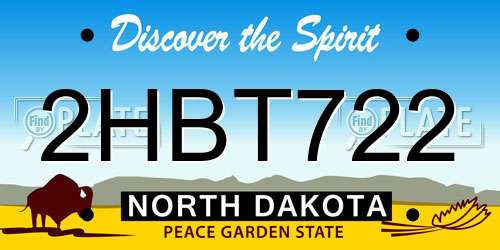 2HBT722 North Dakota License Plate