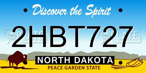 2HBT727 North Dakota License Plate