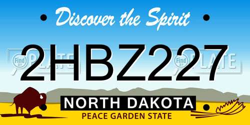 2HBZ227 North Dakota License Plate