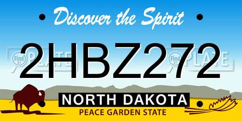 2HBZ272 North Dakota License Plate