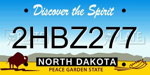 2HBZ277 North Dakota License Plate