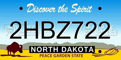 2HBZ722 North Dakota License Plate
