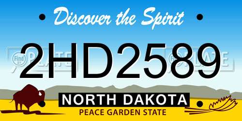 2HD2589 North Dakota License Plate