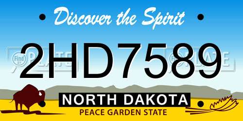 2HD7589 North Dakota License Plate